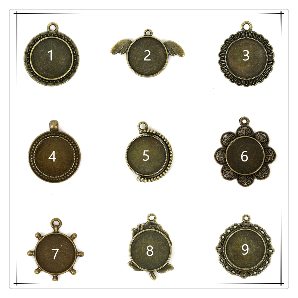 Retro Environmentally Friendly Zinc Alloy Base Support DIY Time Gem Cabochon Necklace Keychain Accessory Alloy Accessories with Various Styles