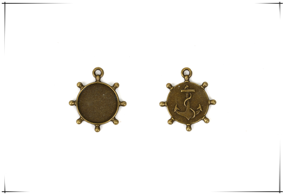 Retro Environmentally Friendly Zinc Alloy Base Support DIY Time Gem Cabochon Necklace Keychain Accessory Alloy Accessories with Various Styles