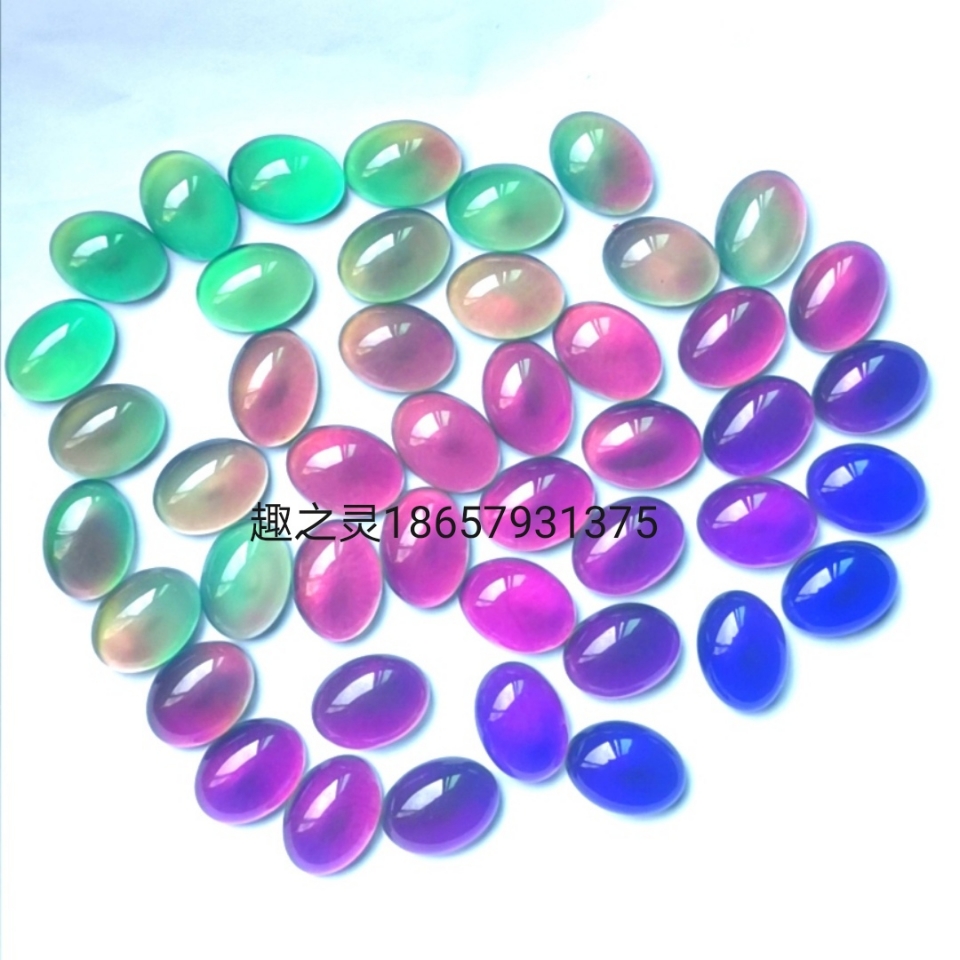 Hot style 8*10 temperature change time gem ring Surface color change Bead toy Accessories manufacturers