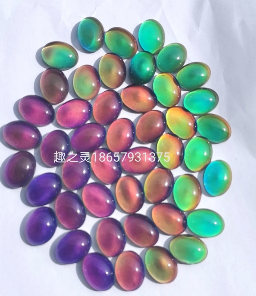 Hot style 8*10 temperature change time gem ring Surface color change Bead toy Accessories manufacturers