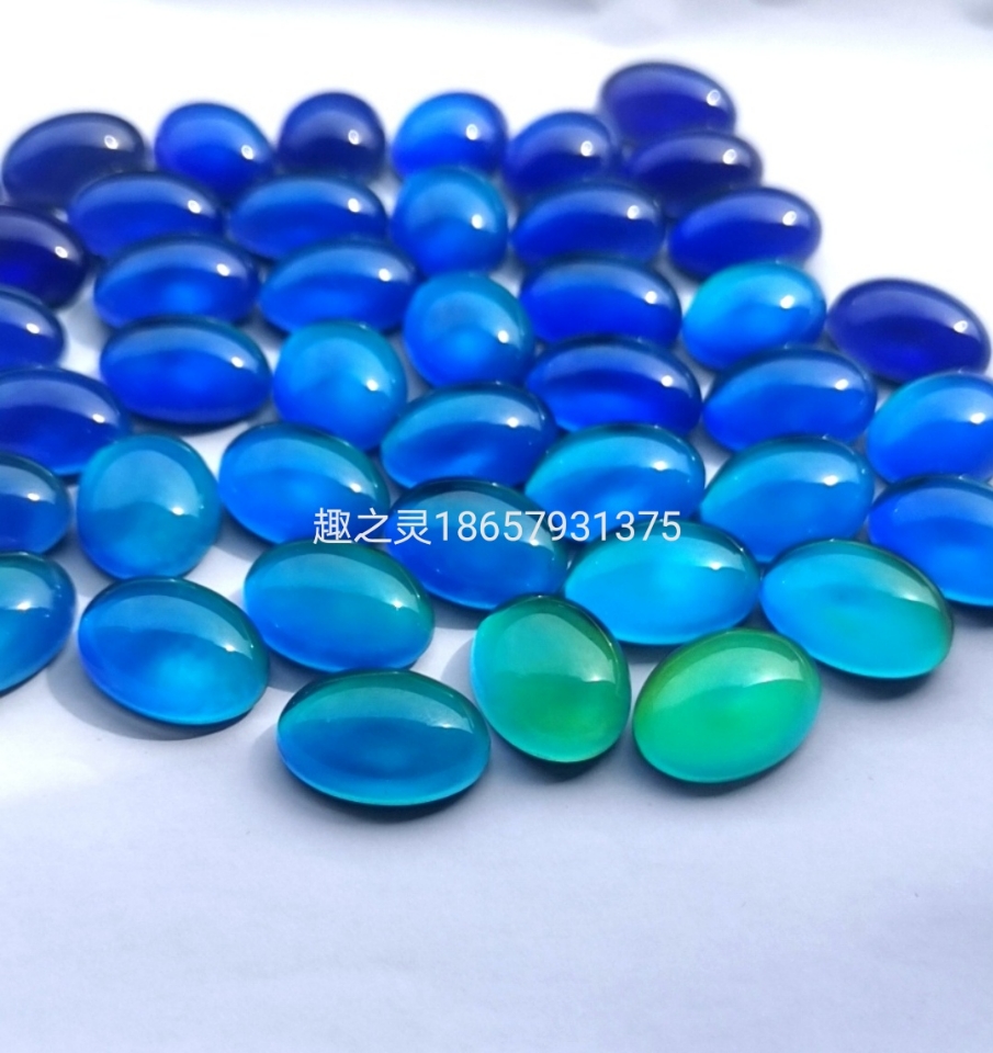 Hot style 8*10 temperature change time gem ring Surface color change Bead toy Accessories manufacturers
