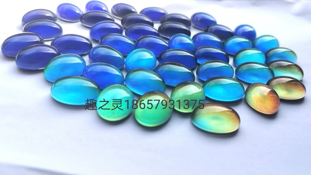 Hot style 8*10 temperature change time gem ring Surface color change Bead toy Accessories manufacturers