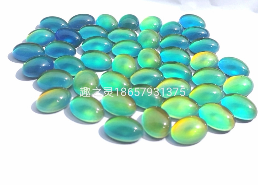 Hot style 8*10 temperature change time gem ring Surface color change Bead toy Accessories manufacturers