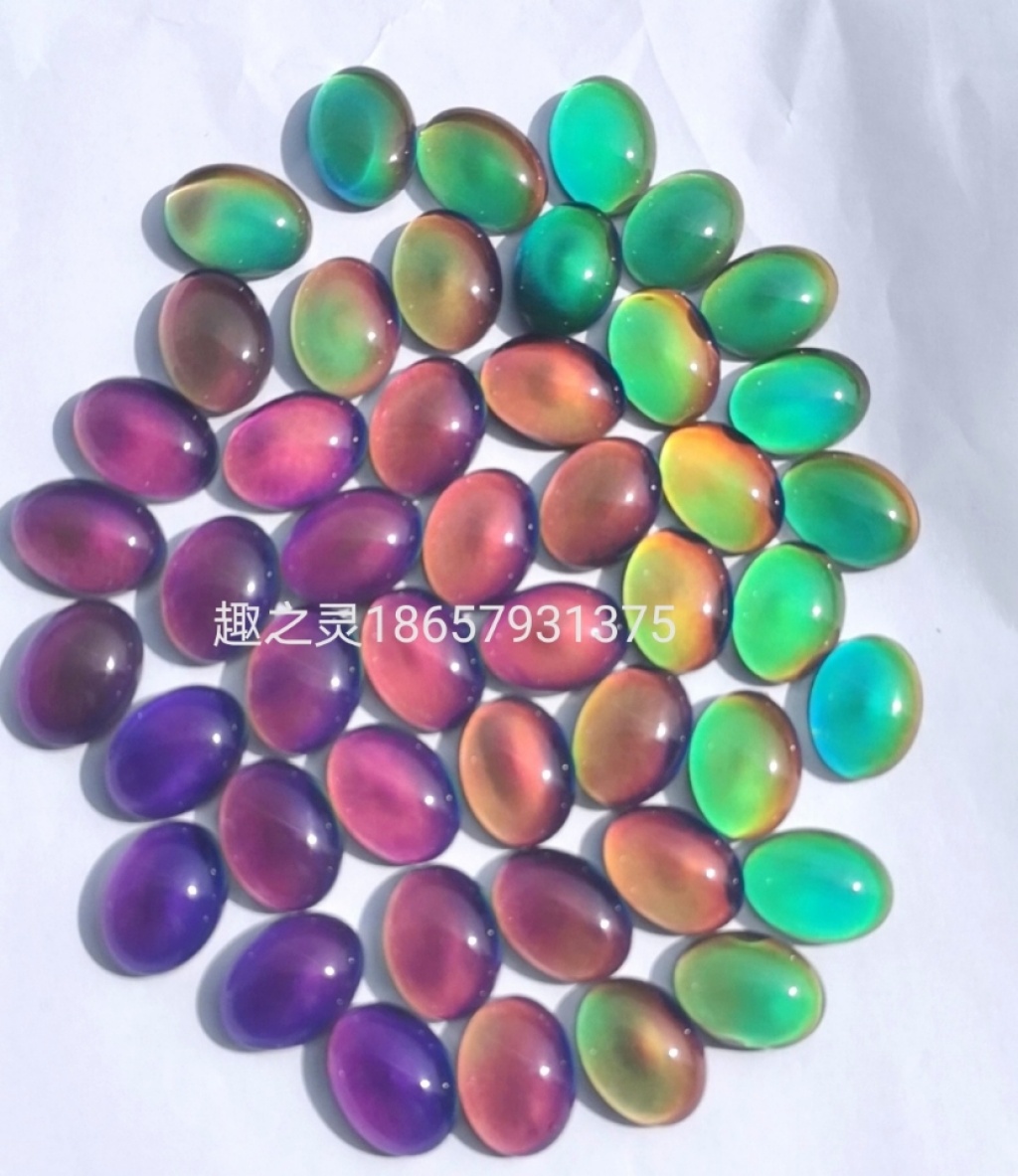 Hot style 8*10 temperature change time gem ring Surface color change Bead toy Accessories manufacturers