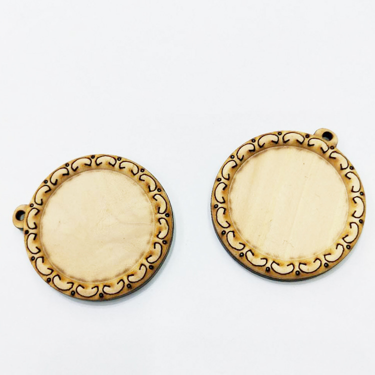 30mm round time gem base support wooden necklace pendant pendant DIY key ring jewelry accessories
