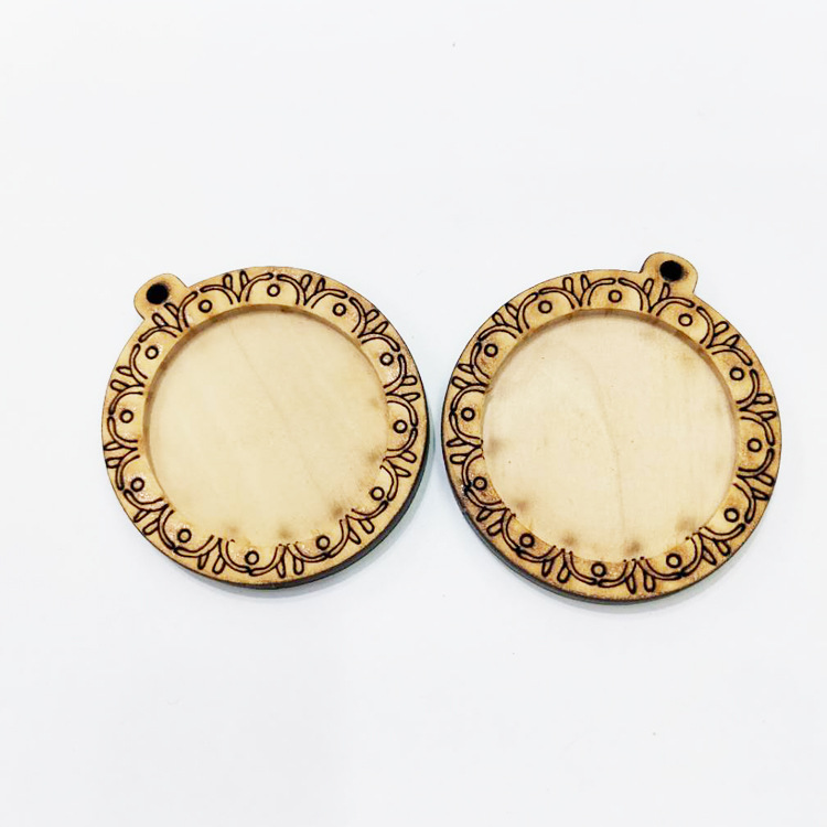 30mm round time gem base support wooden necklace pendant pendant DIY key ring jewelry accessories