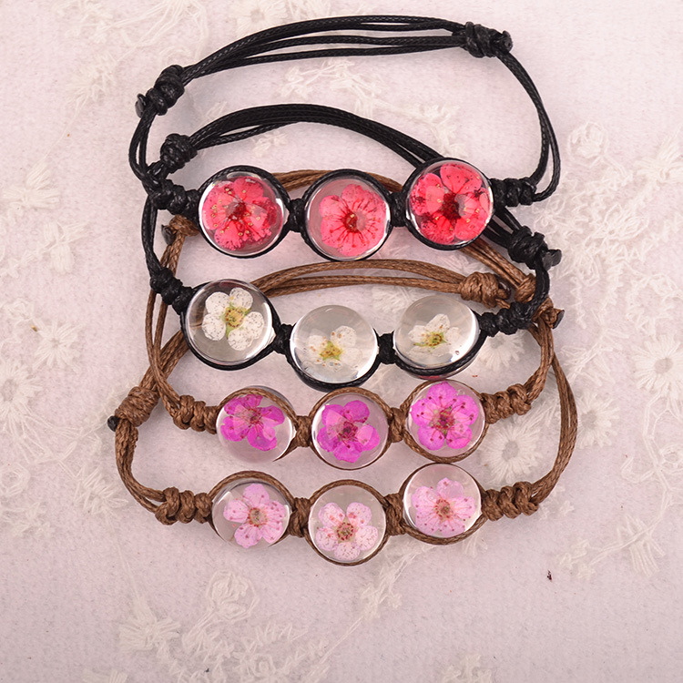 DIY real flower ornaments pendant accessories necklace bracelet time gem hemisphere daffodil peach earrings 12 #