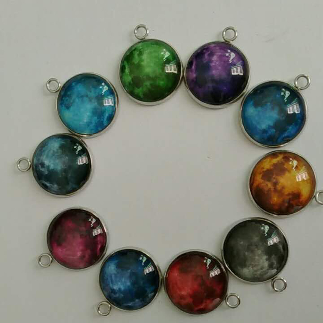 Foreign Trade Hot Sale Luminous Gemstone Necklace Universe Dream Starry Sky Time Gem Cabochon Necklace Personality Light-Emitting Pendant