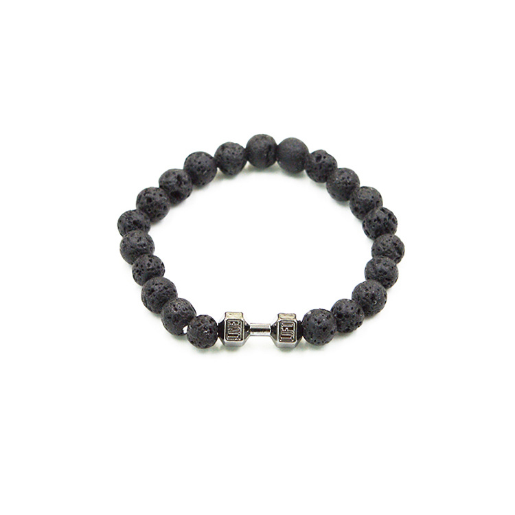 Creative Ornament Ethnic Style Volcanic Rock Elastic Bracelet Dumbbell Fitness Bracelet EBay Hot Sale Wholesale