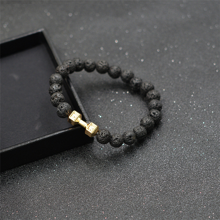 Creative Ornament Ethnic Style Volcanic Rock Elastic Bracelet Dumbbell Fitness Bracelet EBay Hot Sale Wholesale
