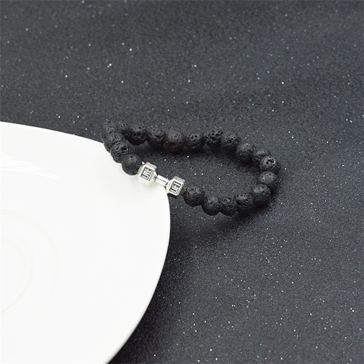 Creative Ornament Ethnic Style Volcanic Rock Elastic Bracelet Dumbbell Fitness Bracelet EBay Hot Sale Wholesale Creative Ornament Ethnic Style Volcanic Rock Elastic Bracelet Dumbbell Fitness Bracelet EBay Hot Sale Wholesale