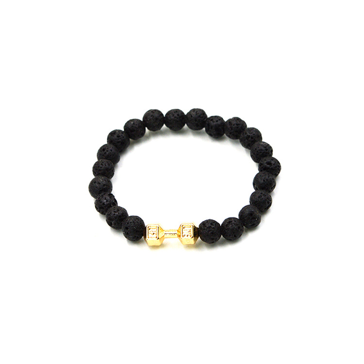 Creative Ornament Ethnic Style Volcanic Rock Elastic Bracelet Dumbbell Fitness Bracelet EBay Hot Sale Wholesale Creative Ornament Ethnic Style Volcanic Rock Elastic Bracelet Dumbbell Fitness Bracelet EBay Hot Sale Wholesale