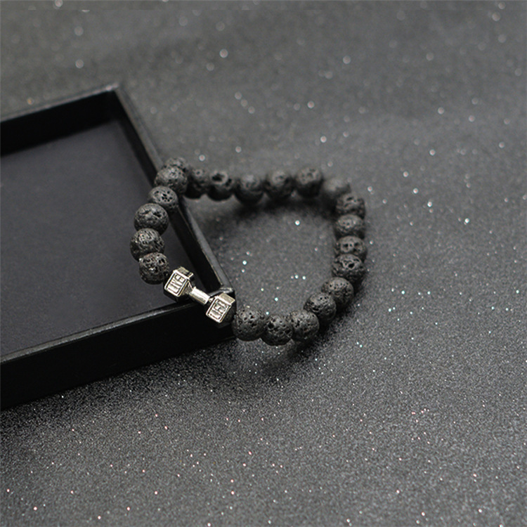 Creative Ornament Ethnic Style Volcanic Rock Elastic Bracelet Dumbbell Fitness Bracelet EBay Hot Sale Wholesale Creative Ornament Ethnic Style Volcanic Rock Elastic Bracelet Dumbbell Fitness Bracelet EBay Hot Sale Wholesale