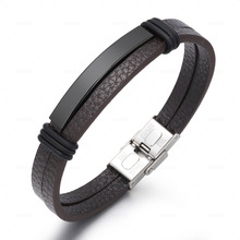 Cross-Border Hot Original European and American Style Jewelry Fashion Leather Rope Hand Weaving Bracelet Men's Bracelet Ethnic Style Jewelry