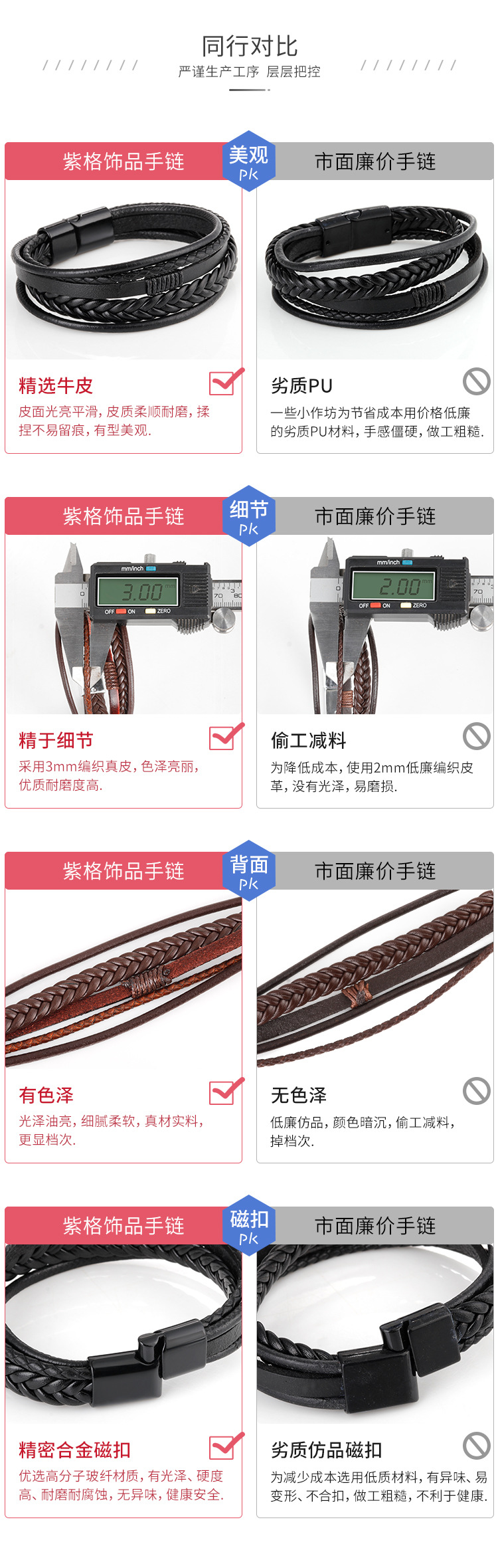 Cross-Border Hot Original European and American Style Jewelry Fashion Leather Rope Hand Weaving Bracelet Men's Bracelet Ethnic Style Jewelry