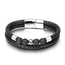 Cross-Border Hot Original European and American Style Jewelry Fashion Leather Rope Hand Weaving Bracelet Men's Bracelet Ethnic Style Jewelry