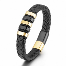 Cross-Border Hot Original European and American Style Jewelry Fashion Leather Rope Hand Weaving Bracelet Men's Bracelet Ethnic Style Jewelry