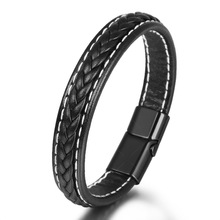Cross-Border Hot Original European and American Style Jewelry Fashion Leather Rope Hand Weaving Bracelet Men's Bracelet Ethnic Style Jewelry