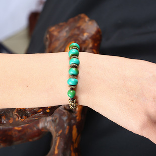 New Ethnic Style Jewelry Nepal Beads Turquoise Bracelet Cross-Border Retro Fashion Minimalism Hand Weaving Bracelet