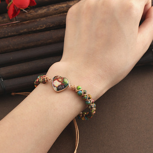 New Ethnic Style Jewelry Nepal Beads Turquoise Bracelet Cross-Border Retro Fashion Minimalism Hand Weaving Bracelet