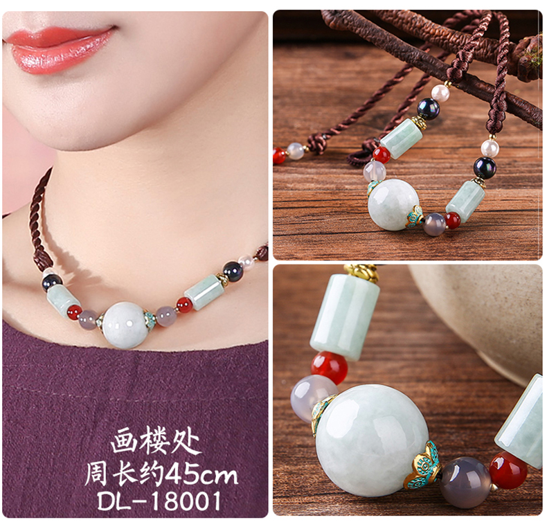 Ethnic Style Flower Shell Patch Necklace Black Agate Red Shell Pearls Retro Temperament Wild Super Fairy Clavicle Chain Necklace for Women