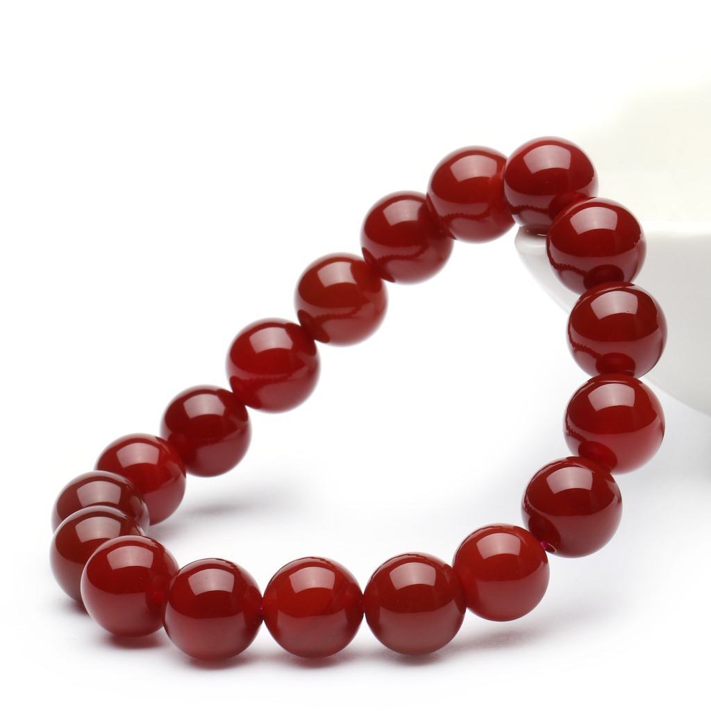 Natural Red Agate Bracelet Girl Couple Fashion Ornament Black Red Crystal Gem Birth Year Bracelet Bracelet Men