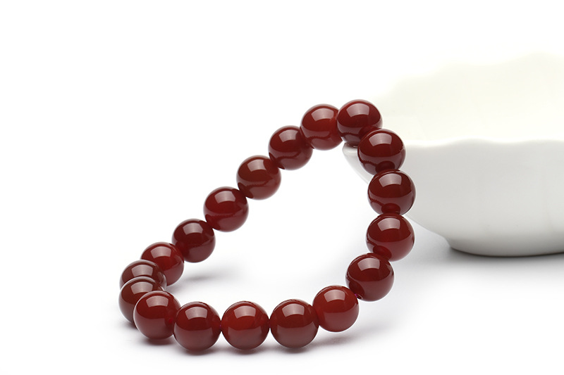 Natural Red Agate Bracelet Girl Couple Fashion Ornament Black Red Crystal Gem Birth Year Bracelet Bracelet Men