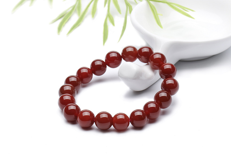 Natural Red Agate Bracelet Girl Couple Fashion Ornament Black Red Crystal Gem Birth Year Bracelet Bracelet Men