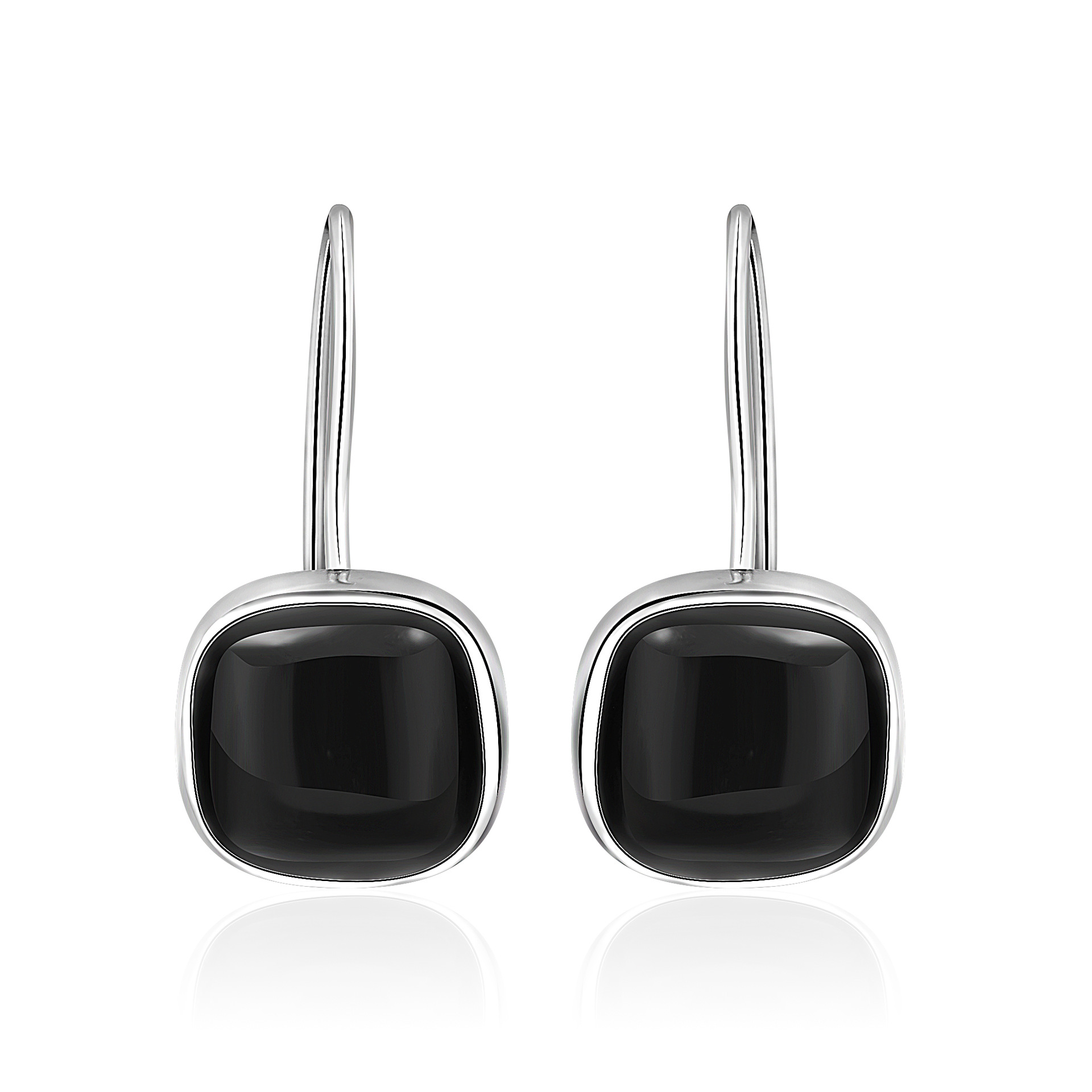 New S925 Silver Black Agate Square Stud Earrings for Women Simple Ethnic Style All-Match Fashion Earrings Eardrops Ear-Caring New S925 Silver Black Agate Square Stud Earrings for Women Simple Ethnic Style All-Match Fashion Earrings Eardrops Ear-Caring