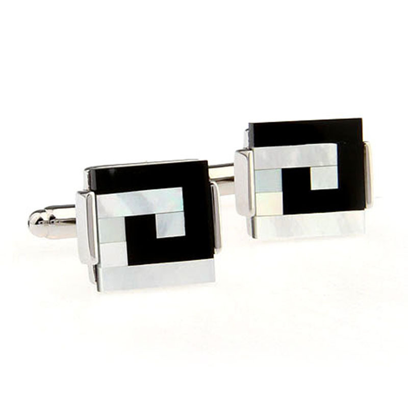 European and American Style Mother Pearl Shellfish Puzzle Opal Cufflink Abalone Shell Black Agate Men and Women Shirt Sleeve Cuff Buttons