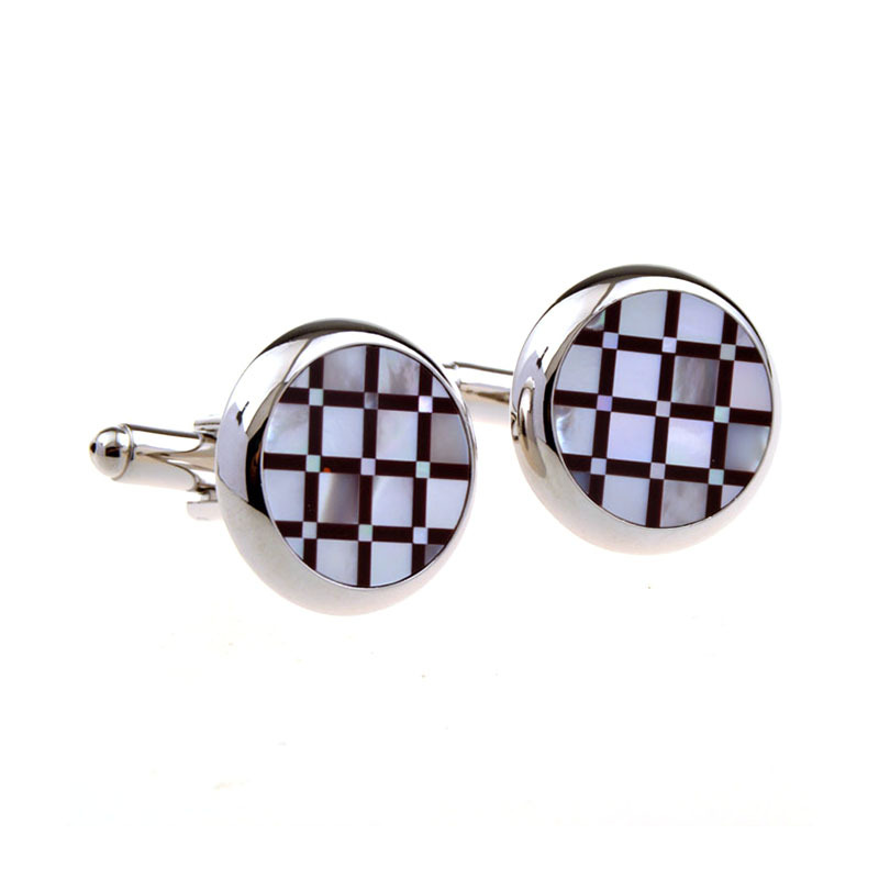 European and American Style Mother Pearl Shellfish Puzzle Opal Cufflink Abalone Shell Black Agate Men and Women Shirt Sleeve Cuff Buttons