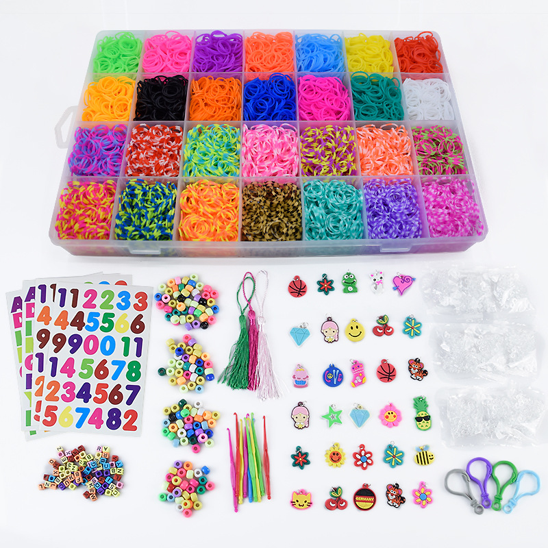 Korean-Style Rainbow Hand-Woven DIY Color Rubber Band Bracelet Woven Bracelet Big Collection Yiwu Manufacturer Korean-Style Rainbow Hand-Woven DIY Color Rubber Band Bracelet Woven Bracelet Big Collection Yiwu Manufacturer