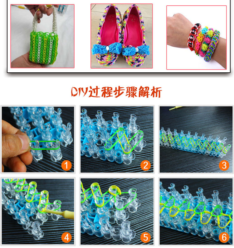 Korean-Style Rainbow Hand-Woven DIY Color Rubber Band Bracelet Woven Bracelet Big Collection Yiwu Manufacturer Korean-Style Rainbow Hand-Woven DIY Color Rubber Band Bracelet Woven Bracelet Big Collection Yiwu Manufacturer