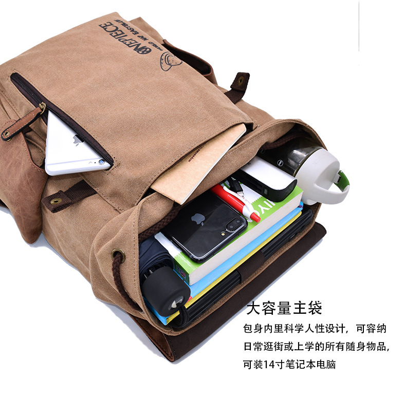 Cross-Border Hot Selling Anime BackPack Attack Giant One Piece Naruto Peripheral Student Casual Canvas Schoolbag Cross-Border Hot Selling Anime BackPack Attack Giant One Piece Naruto Peripheral Student Casual Canvas Schoolbag