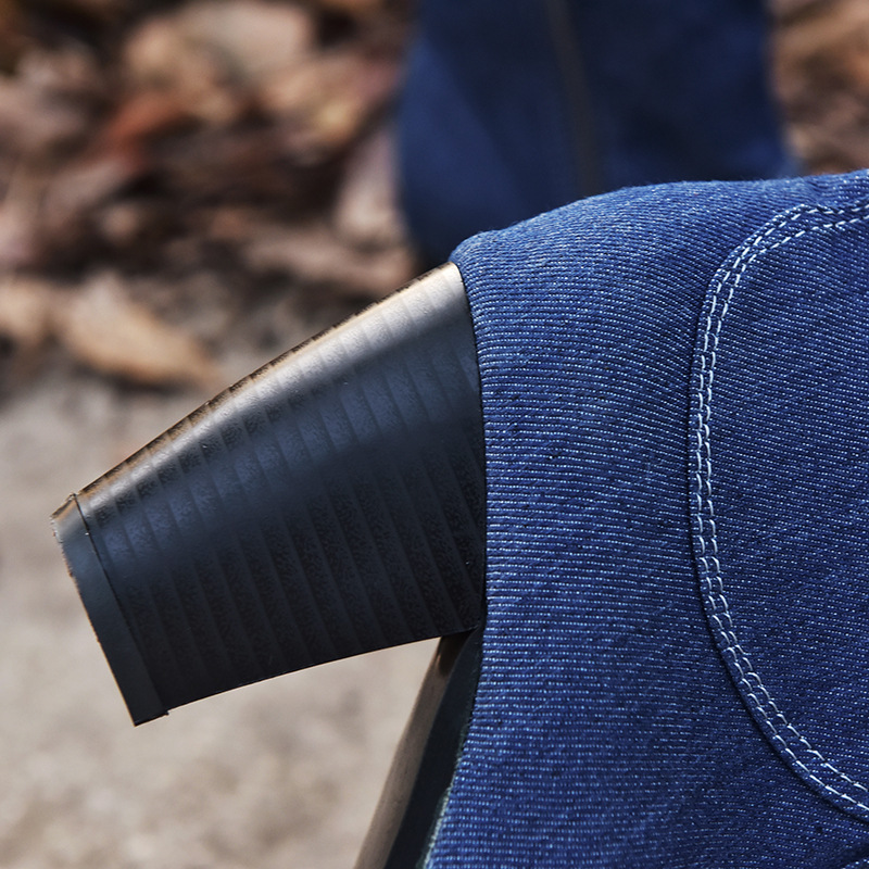 2020 Giant Ti Whole Independent Station Wish Foreign Trade Large Size High Heel Denim Tube Women's Boots 2020 Giant Ti Whole Independent Station Wish Foreign Trade Large Size High Heel Denim Tube Women's Boots