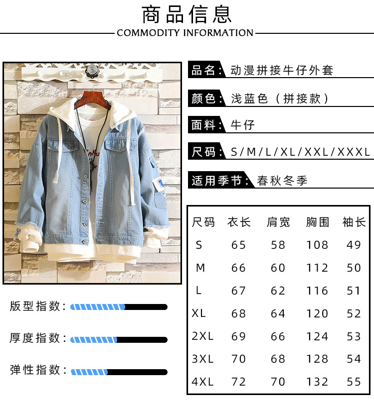 Attacking Giant Alan Sanli Heichou Investigation Corps Guilty Crown Men and Women Casual Loose Jeans Coat Autumn Attacking Giant Alan Sanli Heichou Investigation Corps Guilty Crown Men and Women Casual Loose Jeans Coat Autumn