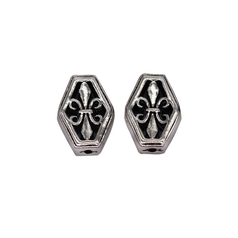 The S925 Sterling Silver Cross Thai silver Accessories wholesale DIY bracelet Garnet Beaded Partition piece Bead Hollowed -out pattern beads