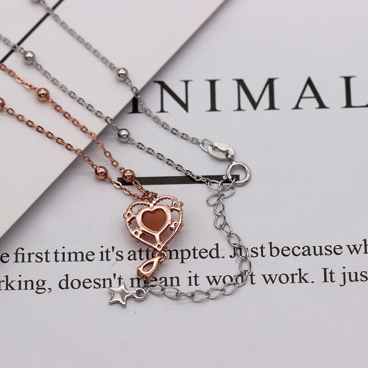 S925 pure silver plated platinum use garnet goldfish necklace simple and stylish valentine &#039;s day gift popular in Chesapeake and Japan