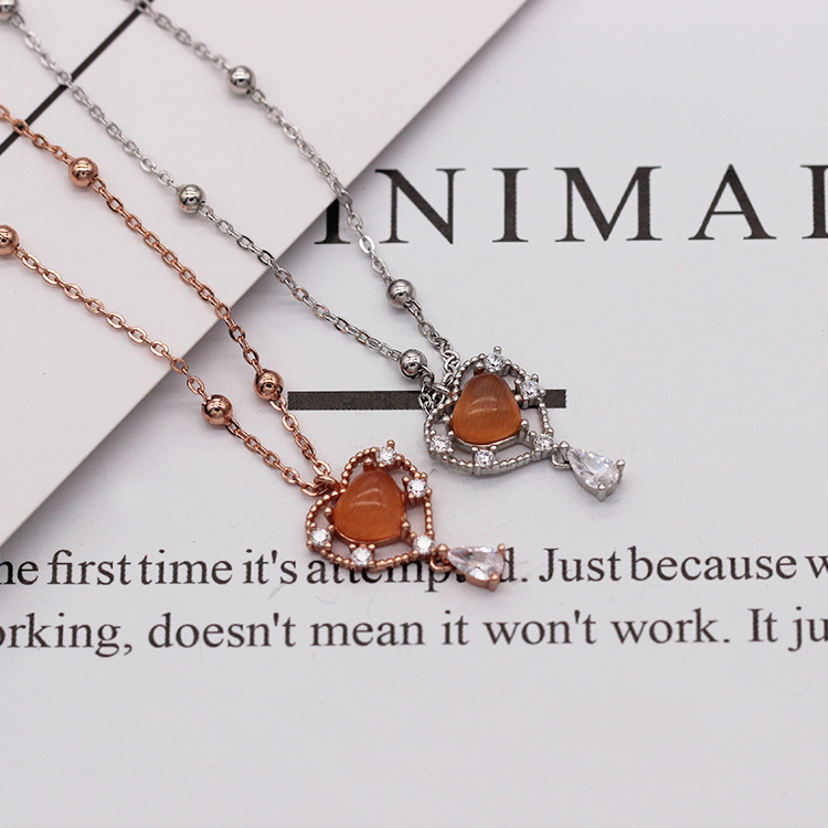 S925 pure silver plated platinum use garnet goldfish necklace simple and stylish valentine &#039;s day gift popular in Chesapeake and Japan