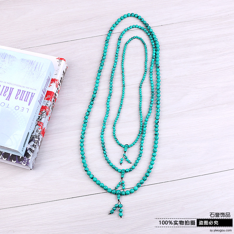 Turquoise barrel beads round bead bead Buddha bead necklace jewelry accessories accessories