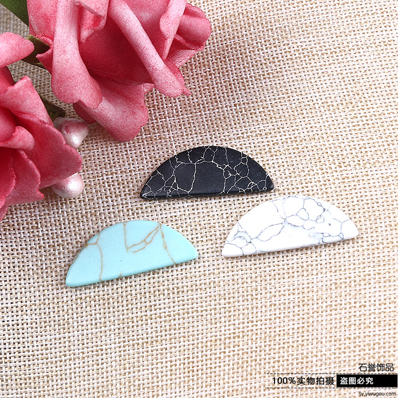 Turquoise ring of half - face double - plane diy jewelry accessories accessories