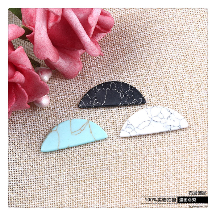 Turquoise ring of half - face double - plane diy jewelry accessories accessories Turquoise ring of half - face double - plane diy jewelry accessories accessories
