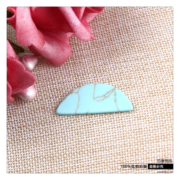 Turquoise ring of half - face double - plane diy jewelry accessories accessories Turquoise ring of half - face double - plane diy jewelry accessories accessories