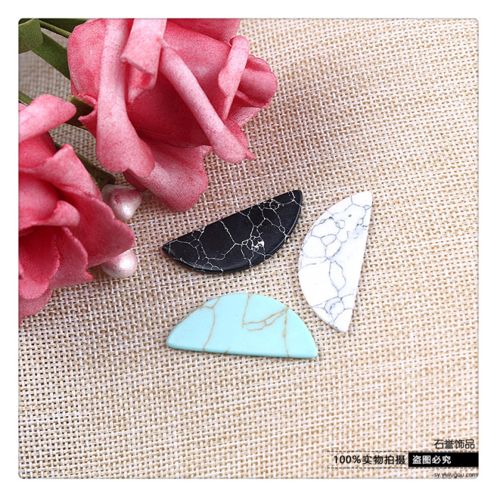 Turquoise ring of half - face double - plane diy jewelry accessories accessories Turquoise ring of half - face double - plane diy jewelry accessories accessories
