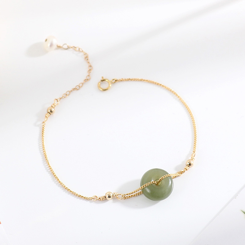 Hetian Jade Bracelet Light Luxury Minority Design Ins Exquisite Female Student Girlfriends Birthday Gift for Girlfriend Mori Style