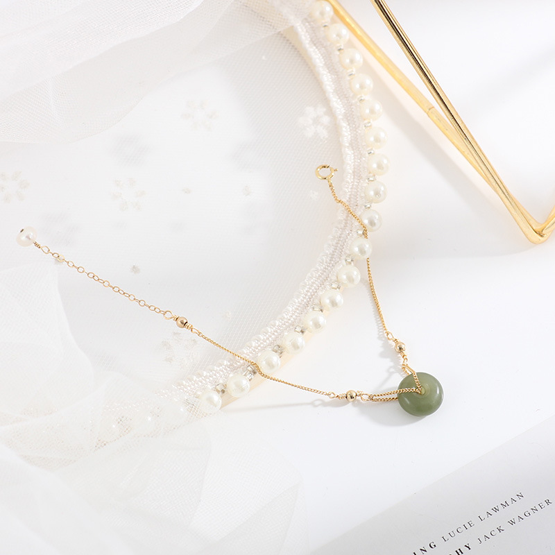 Hetian Jade Bracelet Light Luxury Minority Design Ins Exquisite Female Student Girlfriends Birthday Gift for Girlfriend Mori Style