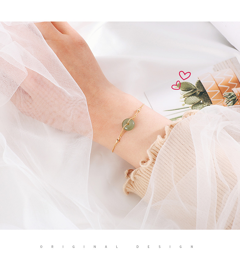 Hetian Jade Bracelet Light Luxury Minority Design Ins Exquisite Female Student Girlfriends Birthday Gift for Girlfriend Mori Style Hetian Jade Bracelet Light Luxury Minority Design Ins Exquisite Female Student Girlfriends Birthday Gift for Girlfriend Mori Style