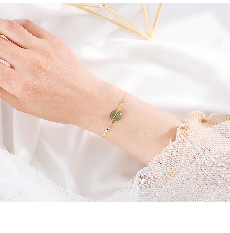 Hetian Jade Bracelet Light Luxury Minority Design Ins Exquisite Female Student Girlfriends Birthday Gift for Girlfriend Mori Style Hetian Jade Bracelet Light Luxury Minority Design Ins Exquisite Female Student Girlfriends Birthday Gift for Girlfriend Mori Style