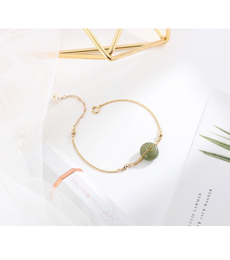 Hetian Jade Bracelet Light Luxury Minority Design Ins Exquisite Female Student Girlfriends Birthday Gift for Girlfriend Mori Style Hetian Jade Bracelet Light Luxury Minority Design Ins Exquisite Female Student Girlfriends Birthday Gift for Girlfriend Mori Style