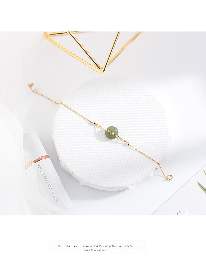 Hetian Jade Bracelet Light Luxury Minority Design Ins Exquisite Female Student Girlfriends Birthday Gift for Girlfriend Mori Style Hetian Jade Bracelet Light Luxury Minority Design Ins Exquisite Female Student Girlfriends Birthday Gift for Girlfriend Mori Style